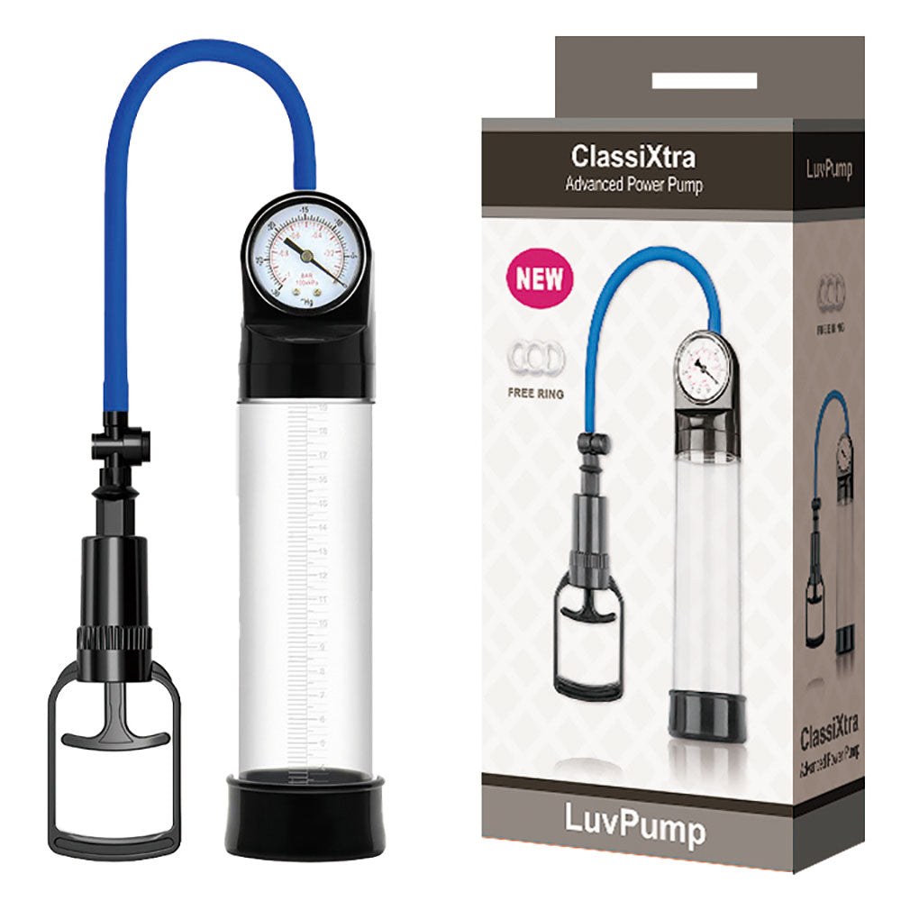 LuvPump ClassiXtra Advanced Power Pump - Clear Penis Pump with Pressure Gauge LuvPump